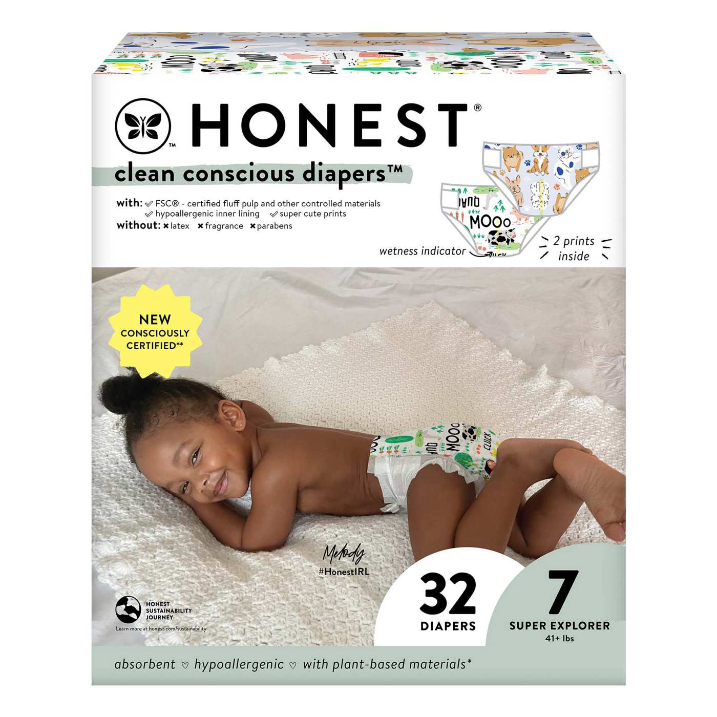 The Honest Company Clean Conscious Diapers Value Pack - Size 7, Barnyard Print; image 1 of 4