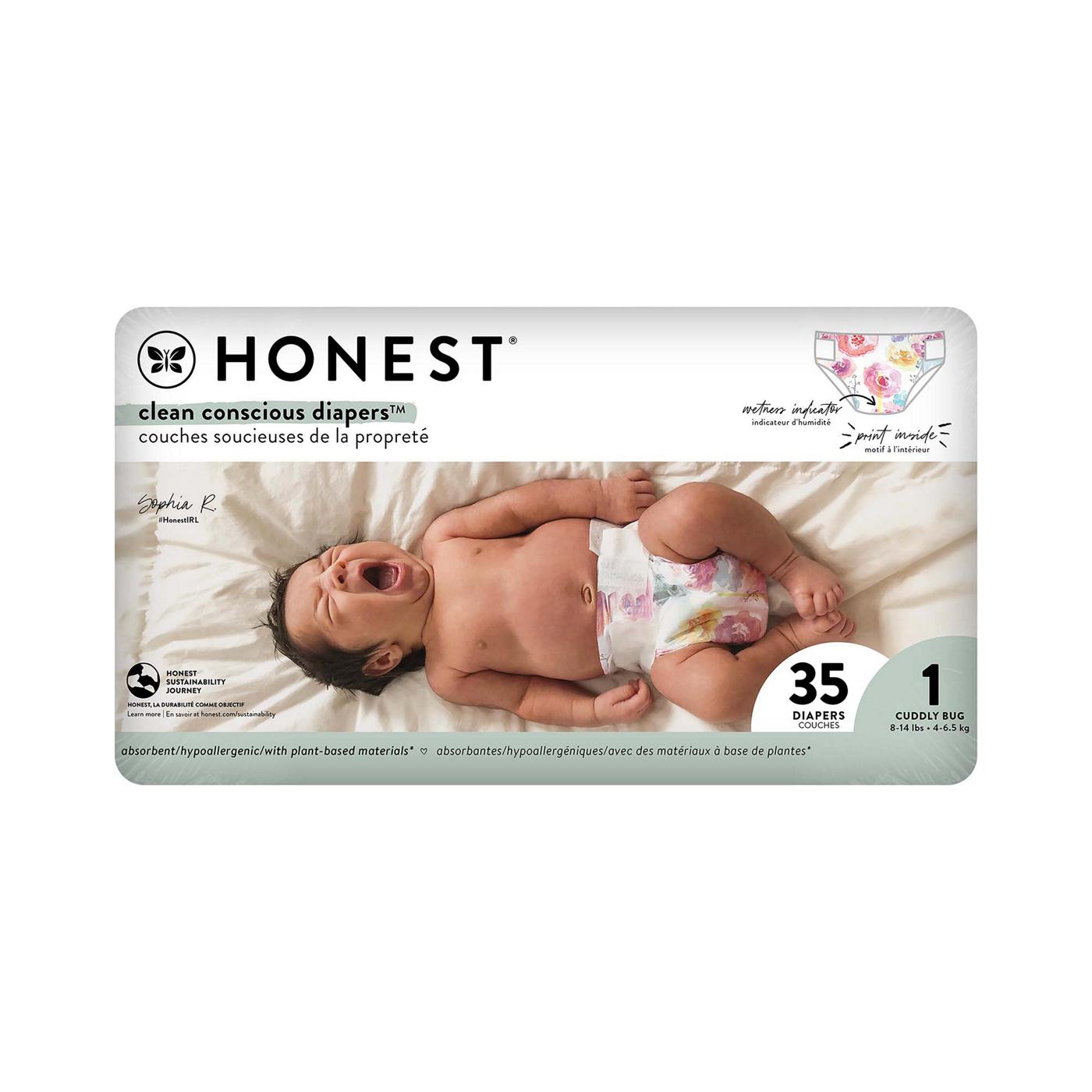 The Honest Company Clean Conscious Diapers Club Box - Size 1, Rose Blossom Print; image 1 of 2