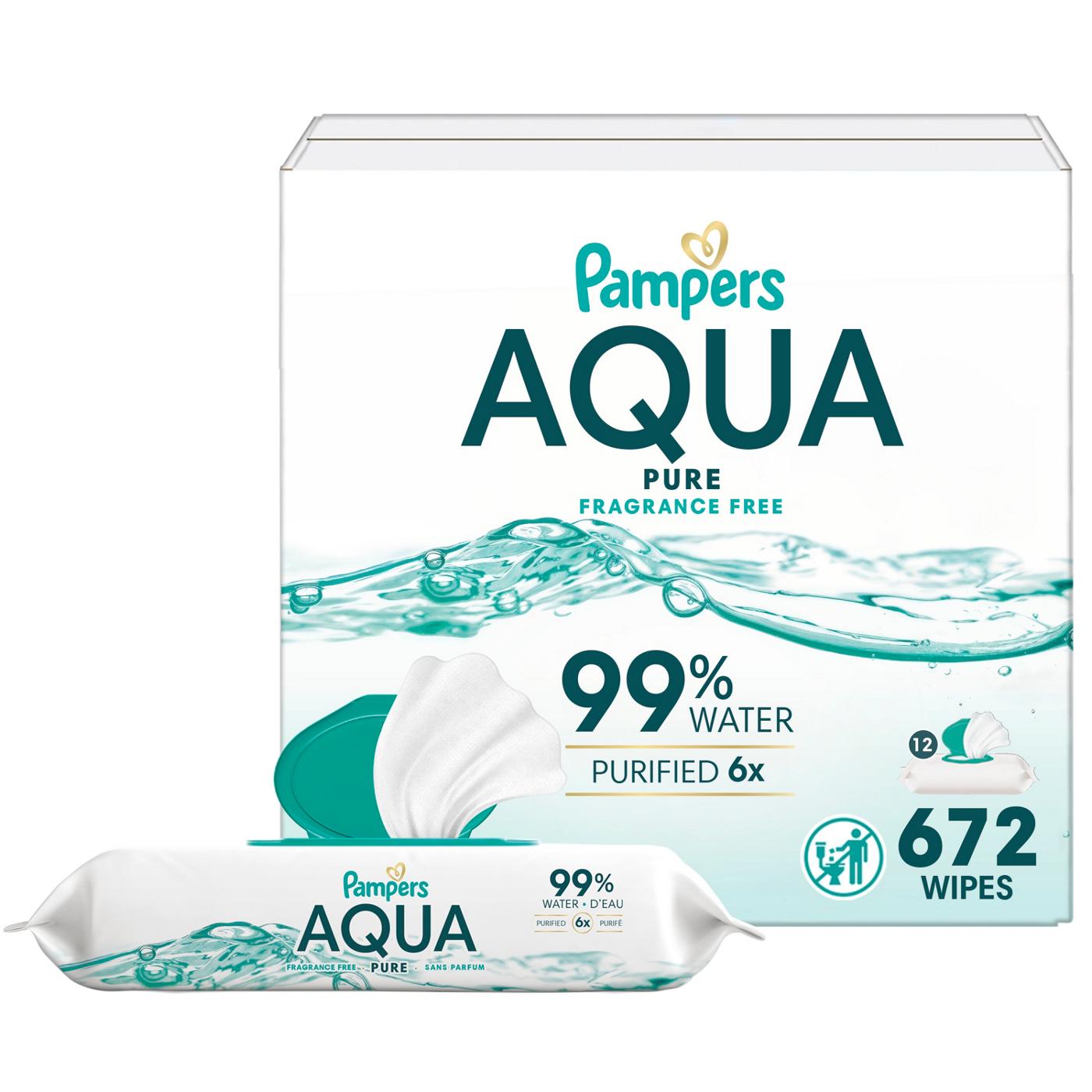 Pampers Aqua Pure Baby Wipes 12 pk; image 1 of 10