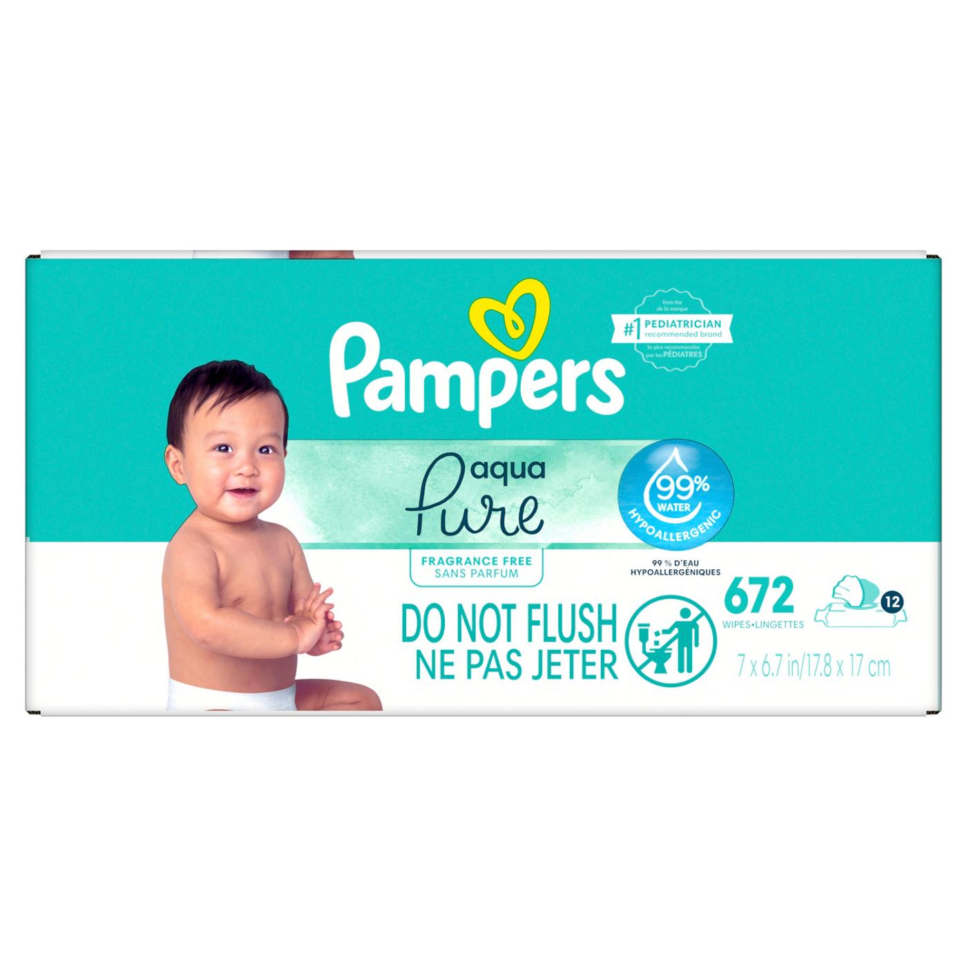 Pampers Aqua Pure Baby Wipes 12 pk; image 2 of 9