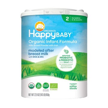 Happy Baby Organic Milk-Based Powder Infant Formula with Iron - Stage 2, 22.9 oz