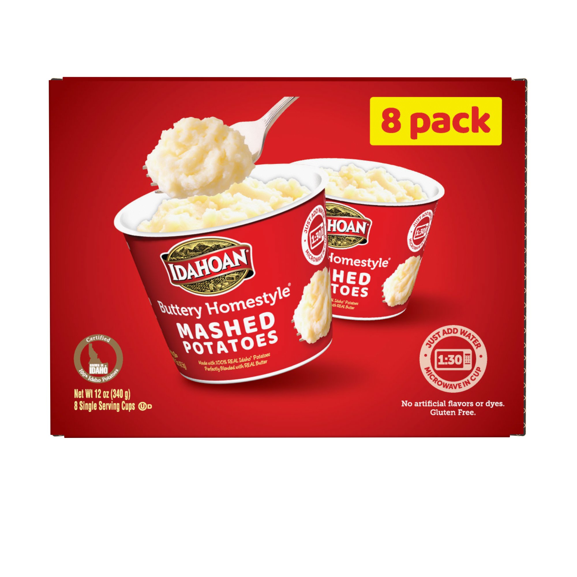 Idahoan Buttery Homestyle Mashed Potato Cups Shop Pantry Meals At H E B