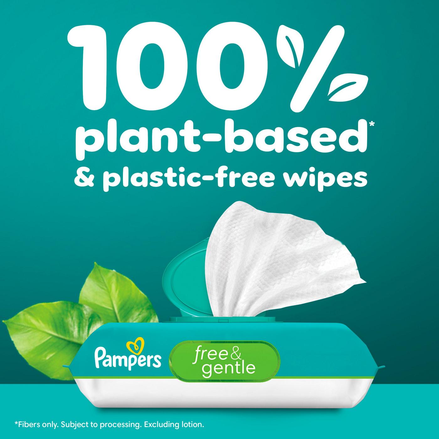 Pampers Free & Gentle Plant Based Baby Wipes 2 pk; image 3 of 10