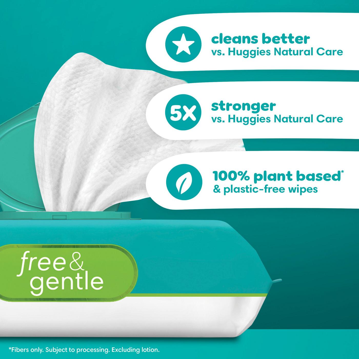 Pampers Free & Gentle Plant Based Baby Wipes 2 pk; image 4 of 10