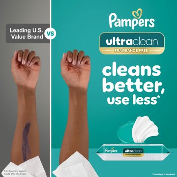 Pampers Free & Gentle Plant Based Baby Wipes 2 pk
