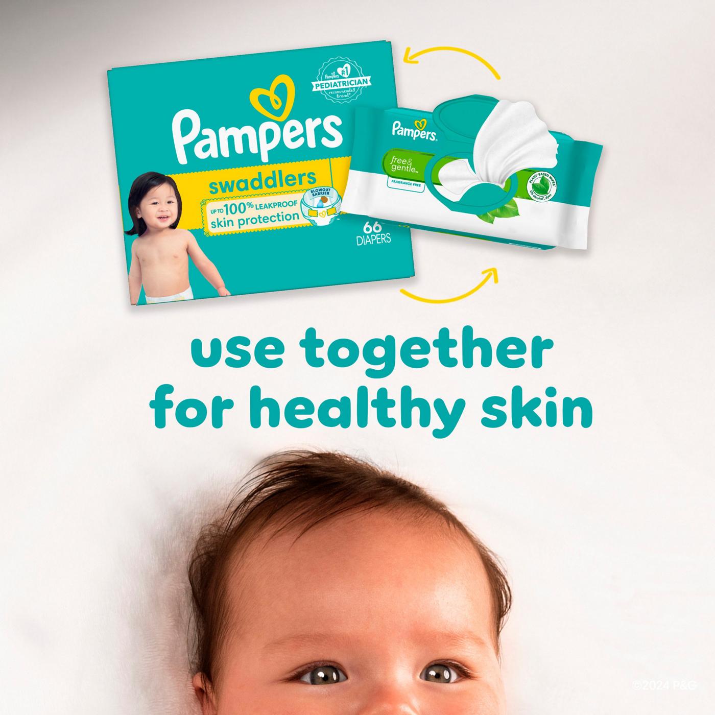 Pampers Free & Gentle Plant Based Baby Wipes 2 pk; image 7 of 10
