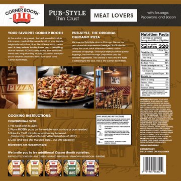 The Corner Booth Meat Lovers Pub Style Thin Crust Pizza