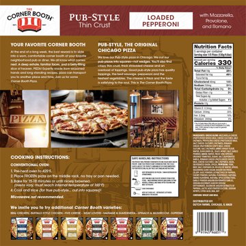 The Corner Booth Loaded Pepperoni Pub Style Thin Crust Pizza
