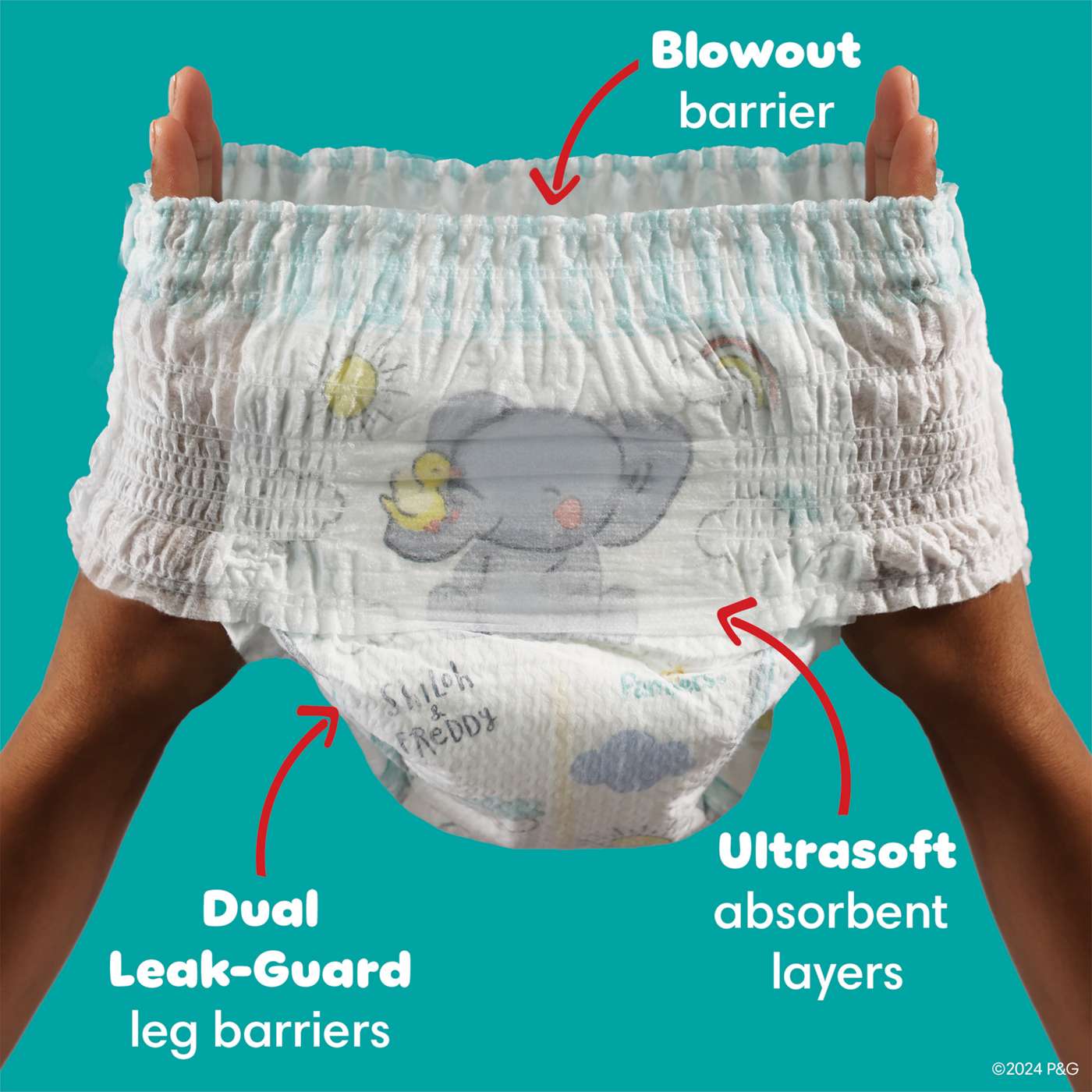 Pampers Swaddlers 360 Degrees Pull On Diaper - Size 4; image 2 of 10