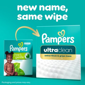 Pampers Free & Gentle Plant Based Baby Wipes 4 pk