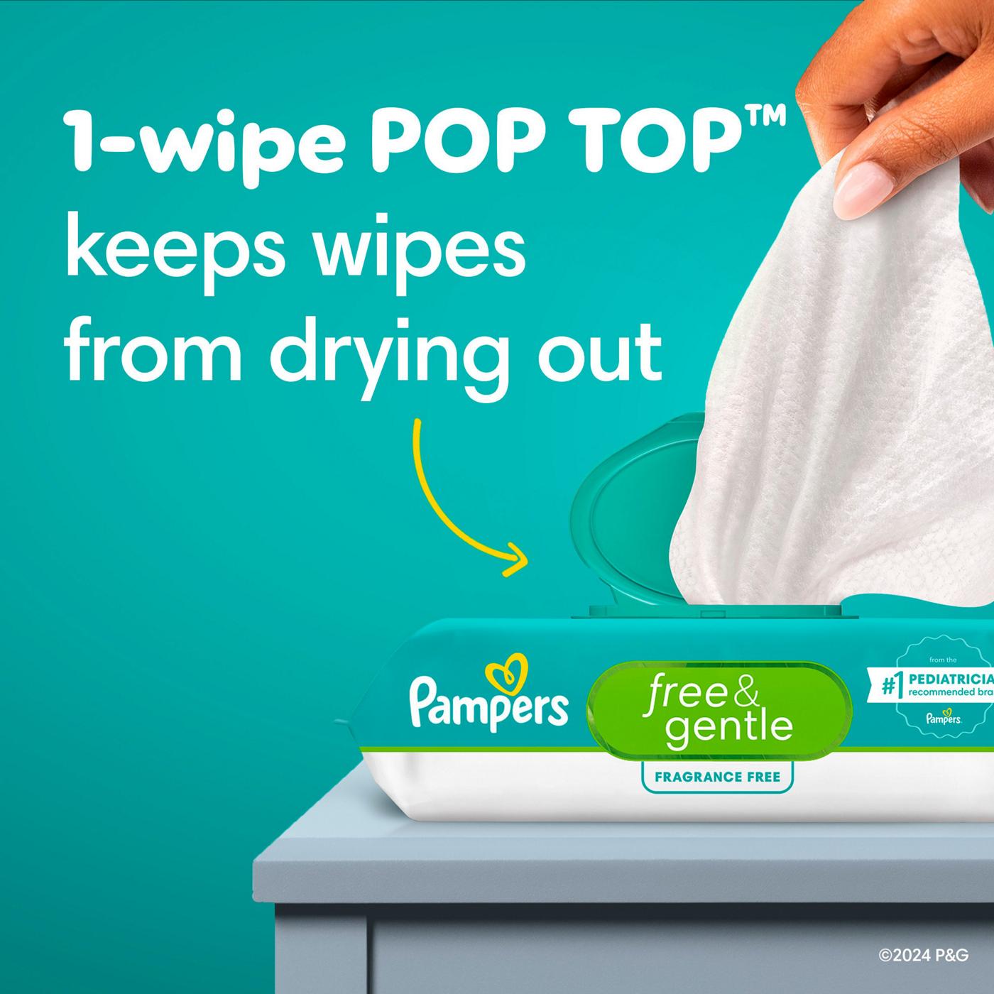 Pampers Free & Gentle Plant Based Baby Wipes; image 8 of 10