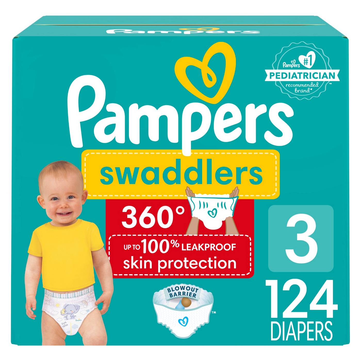Pampers Swaddlers 360 Diapers - Size 3 - Shop Diapers at H-E-B