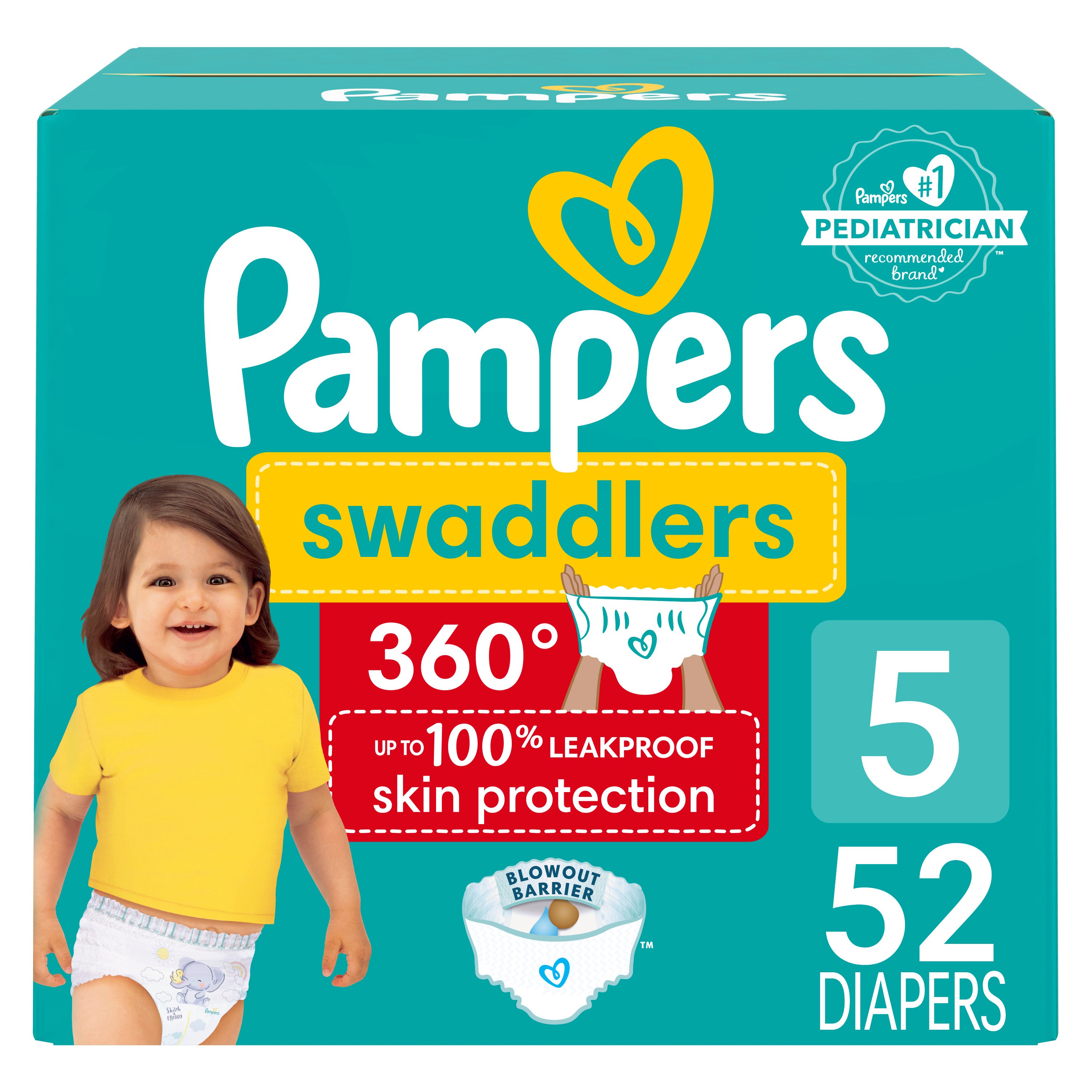 Pampers Swaddlers 360 Diapers - Size 5 - Shop Diapers at H-E-B