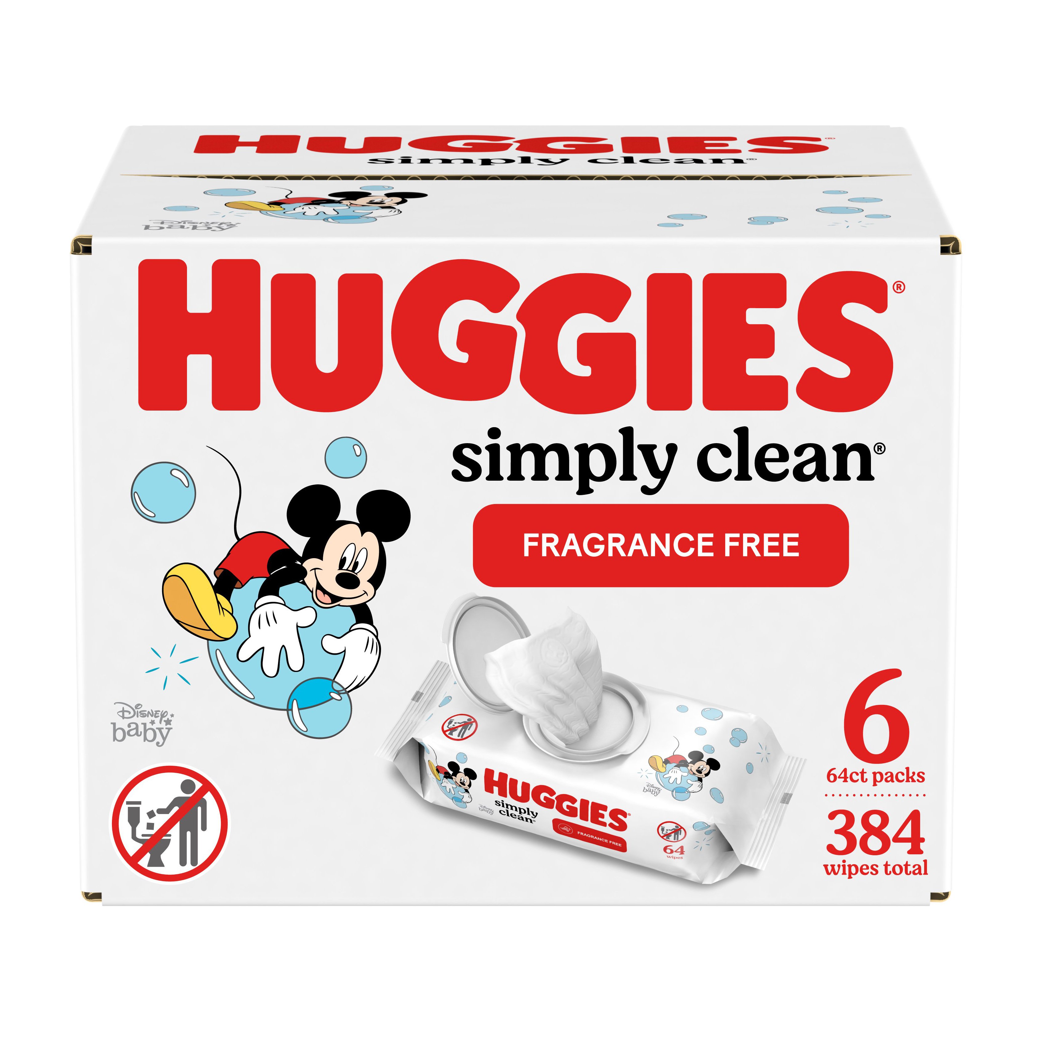 Huggies Simply Clean Fragrance Free Baby Wipes 6 pk - Shop Baby wipes ...