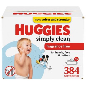 Huggies Simply Clean Baby Wipes - Unscented, 6 pk, 384 ct