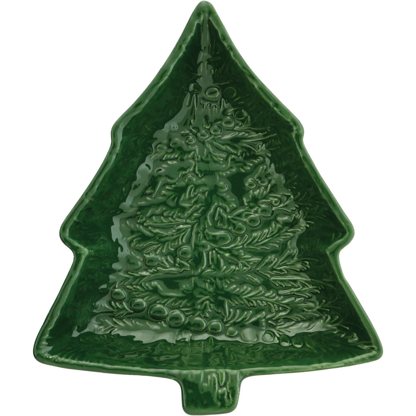 Destination Holiday Stoneware Christmas Tree Dish - Green; image 1 of 2