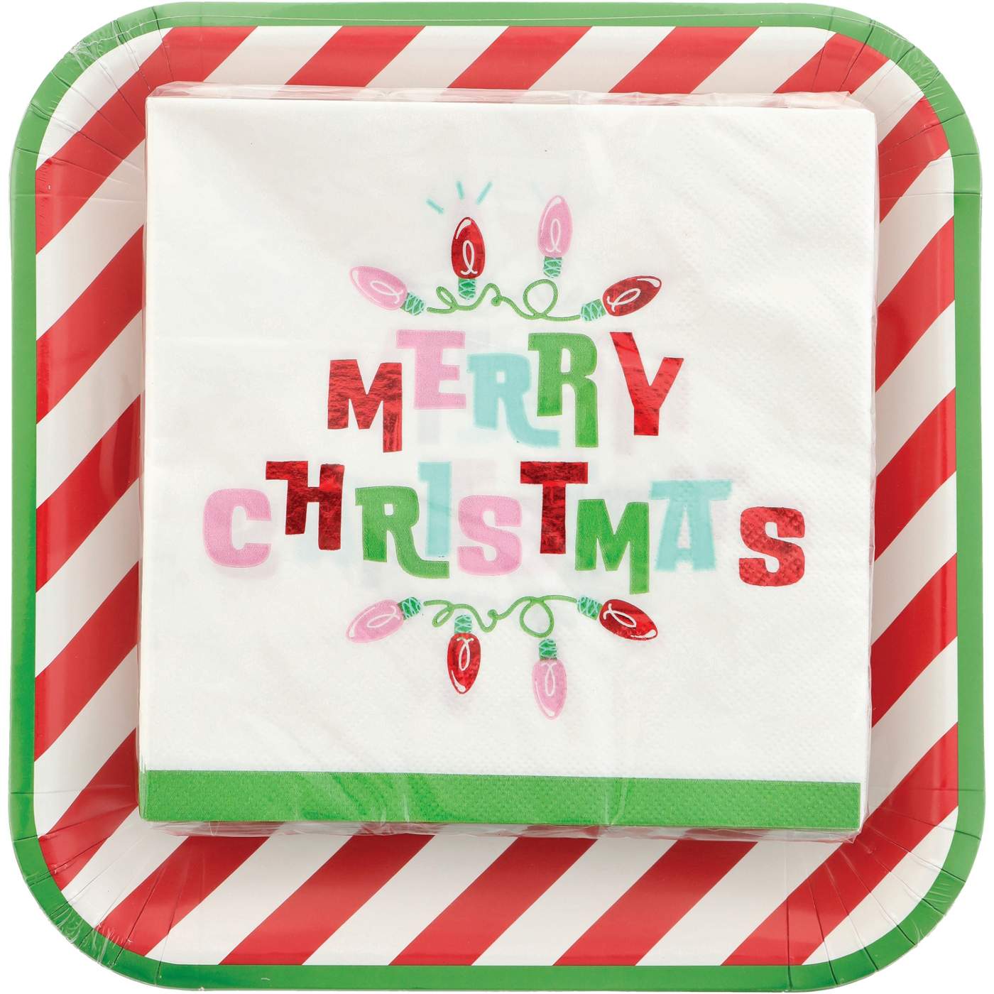 Destination Holiday Candy Cane Lane Christmas Plate & Napkin Set Shop