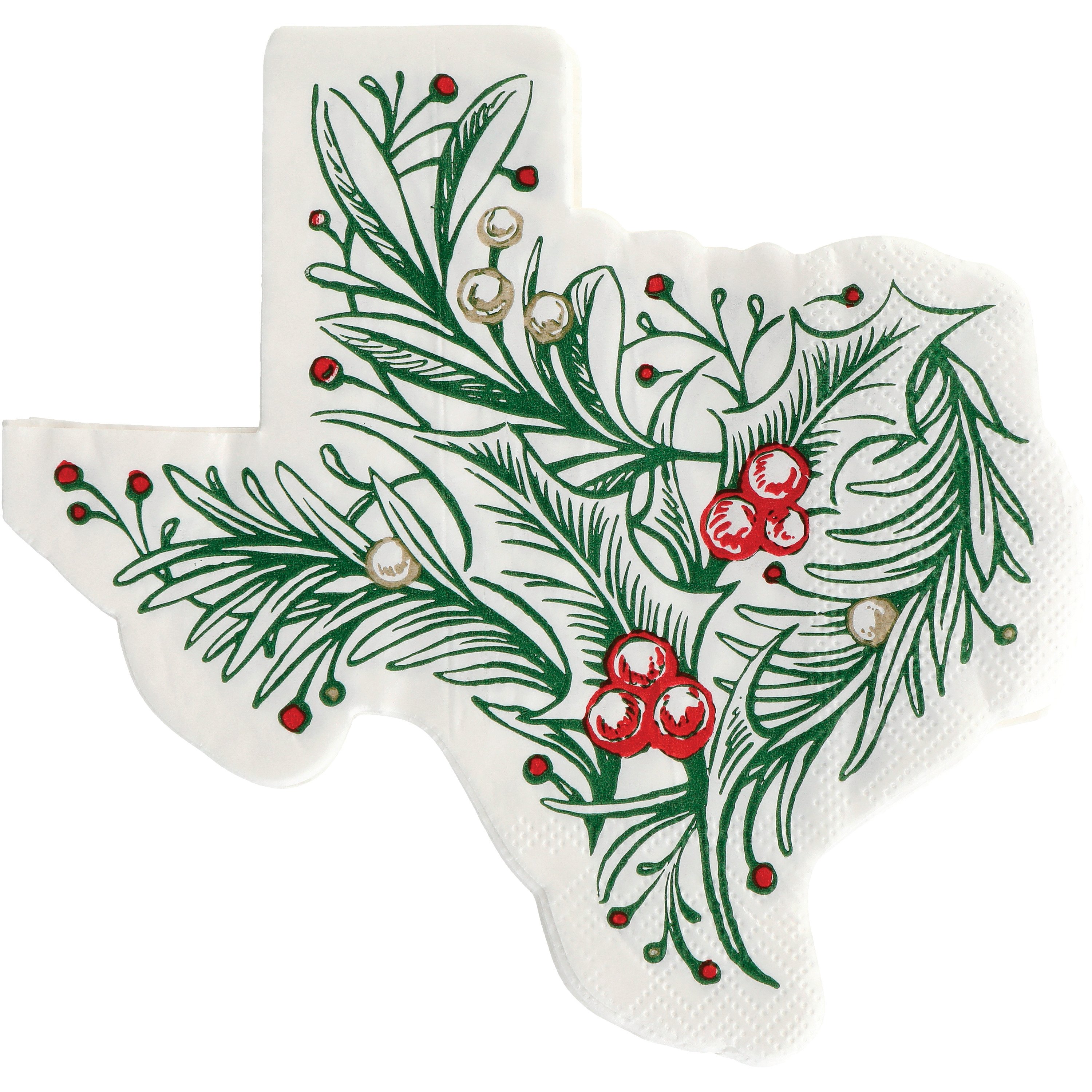 Destination Holiday Texas Holly Paper Napkins Shop Napkins & table