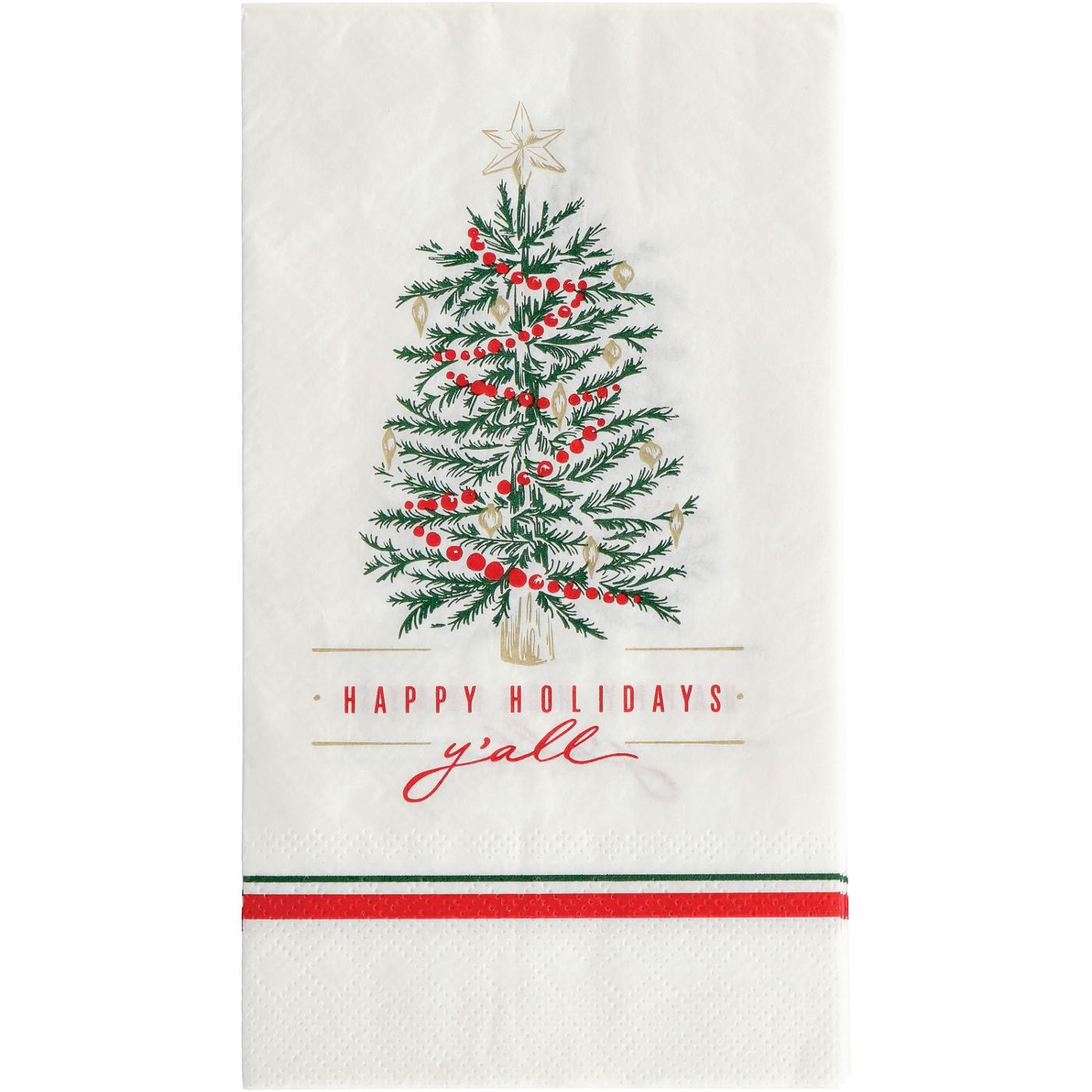 Destination Holiday Happy Holidays Y'all Christmas Guest Napkins; image 1 of 2