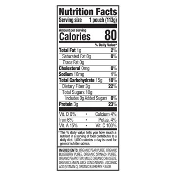 Happy Baby Organics Digestive Support Blends Pouch - Pear, Blueberry, Strawberry & Oat