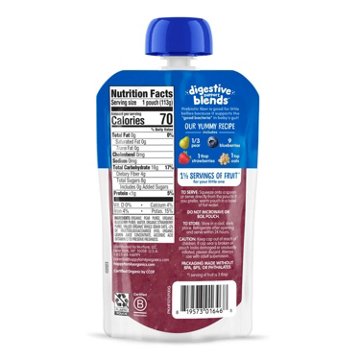 Happy Baby Organics Digestive Support Blends Pouch - Pear, Blueberry, Strawberry & Oat