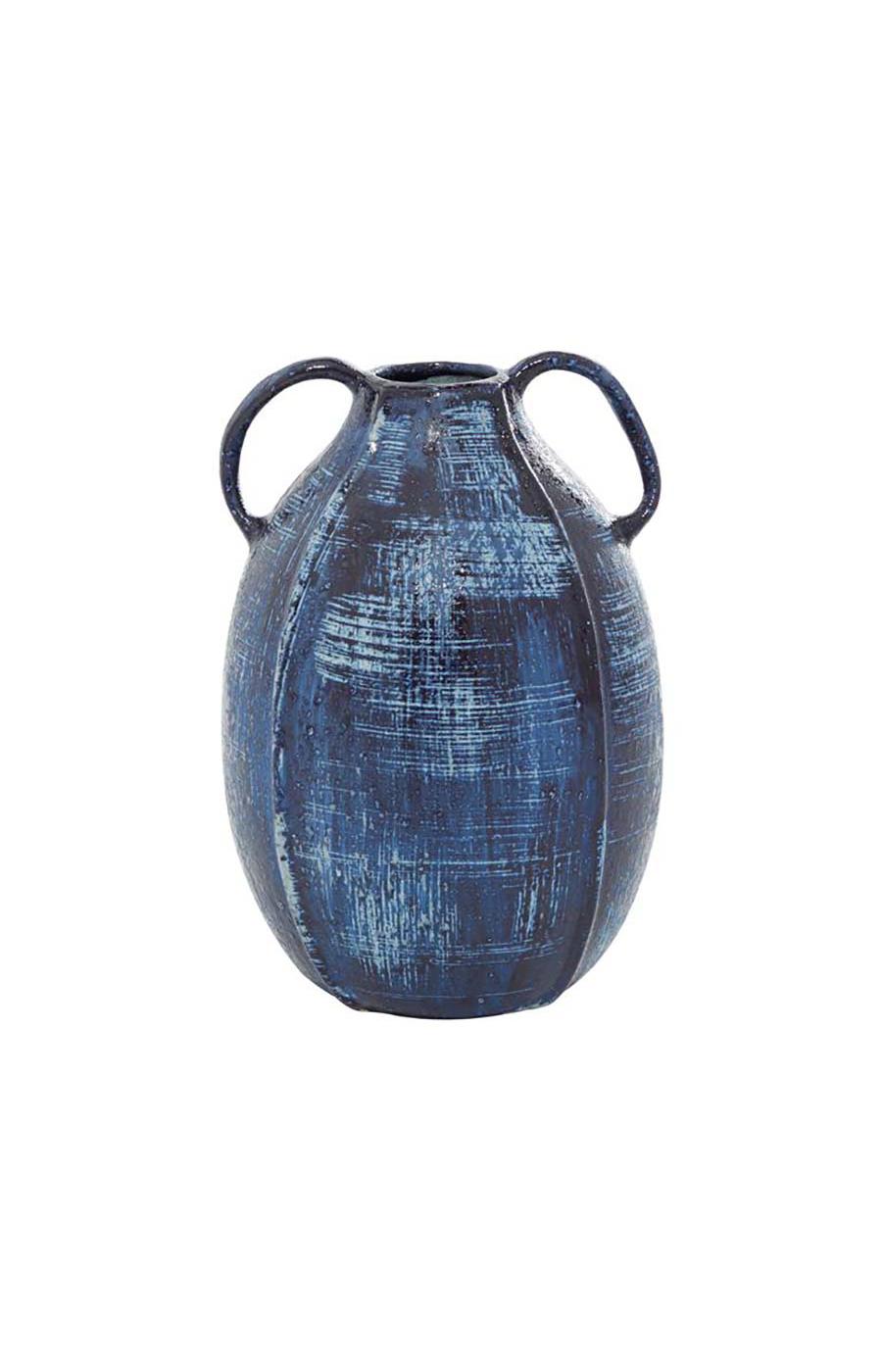 UMA Ceramic Vase with Handles - Blue; image 1 of 2