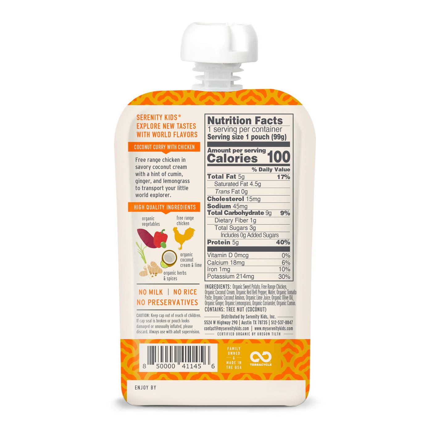 Serenity Kids Baby Food Pouch - Coconut Curry with Free Range Chicken; image 2 of 2