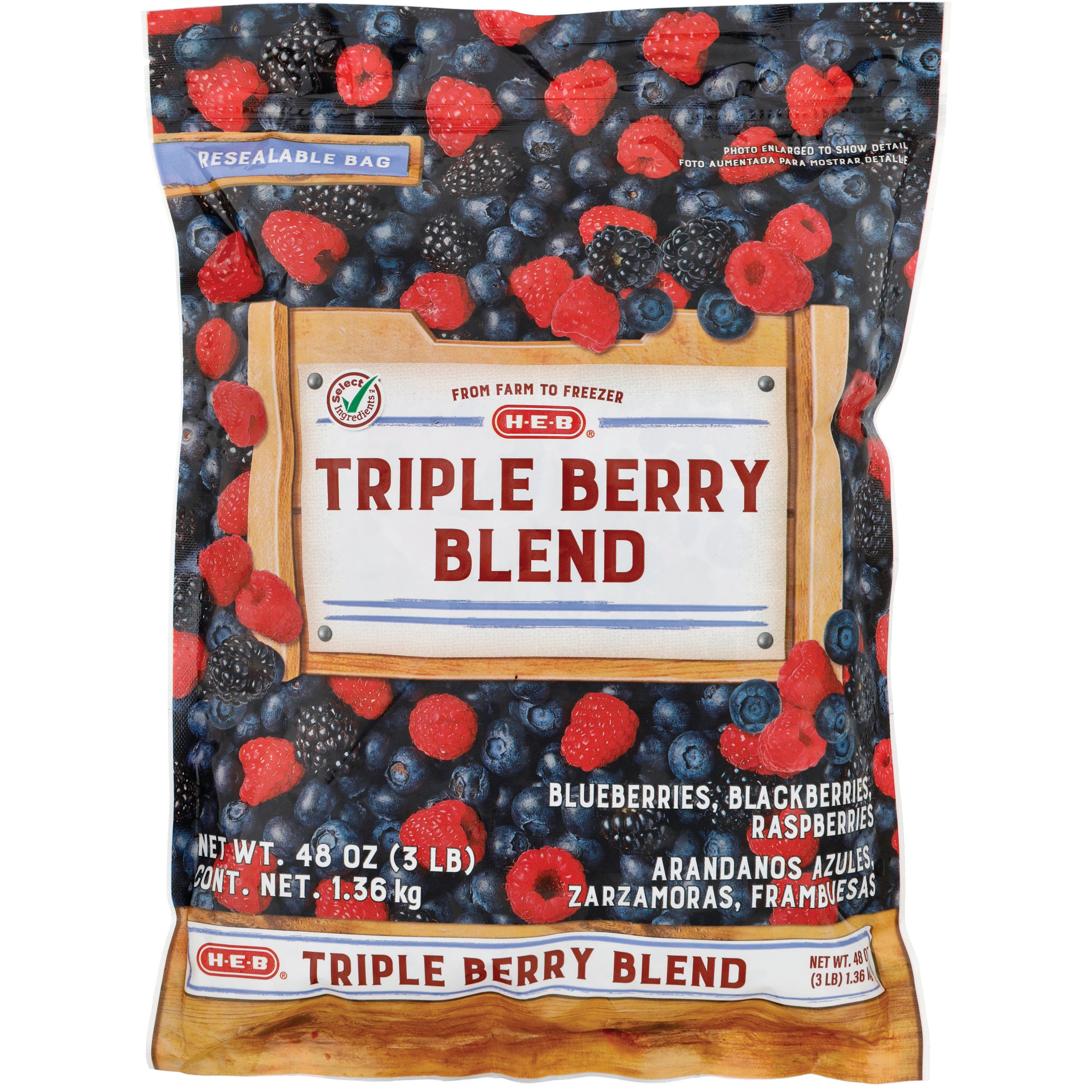 H-E-B Frozen Triple Berry Blend - Shop Berries & Cherries At H-E-B