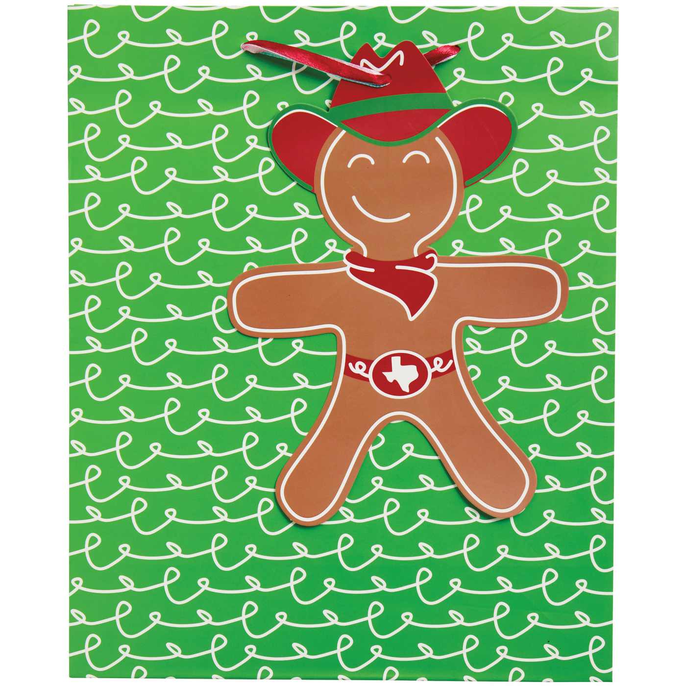 Destination Holiday Christmas Gift Bag - Cowboy Gingerbread Man; image 1 of 2