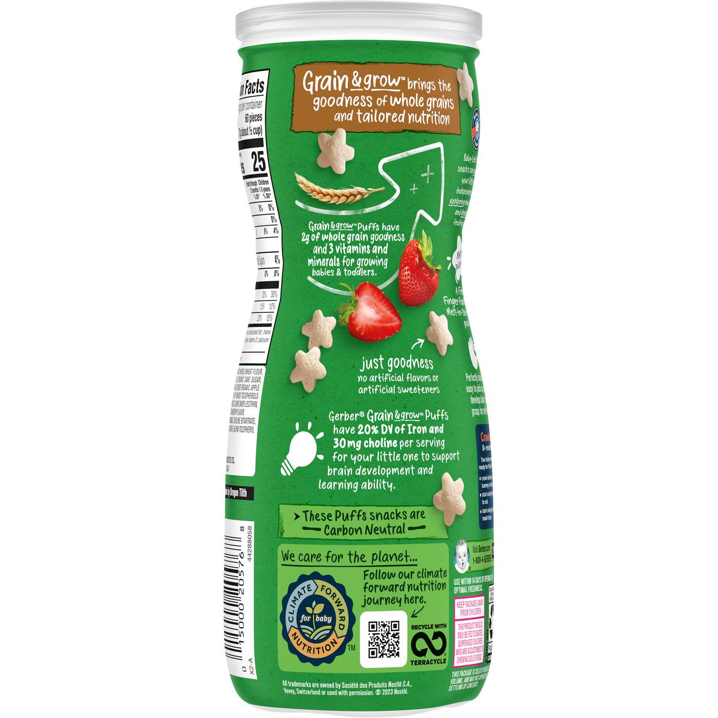 Gerber Organic for Baby Grain & Grow Puffs - Strawberry; image 2 of 3