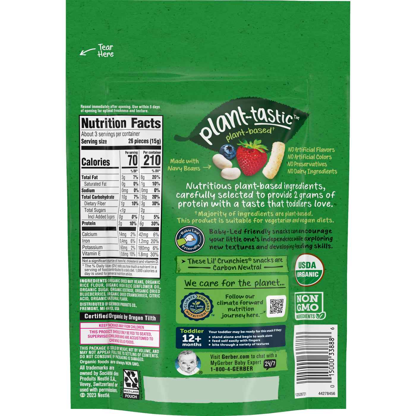 Gerber Organic for Toddler Lil' Crunchies - Berry-licious Blend; image 2 of 2