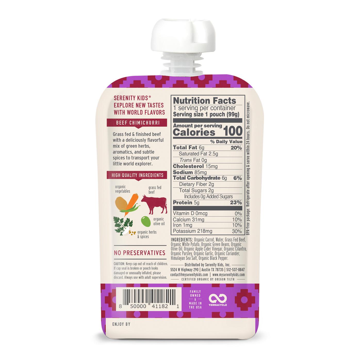 Serenity Kids Baby Food Pouch - Grass Fed Beef Chimichurri; image 2 of 2