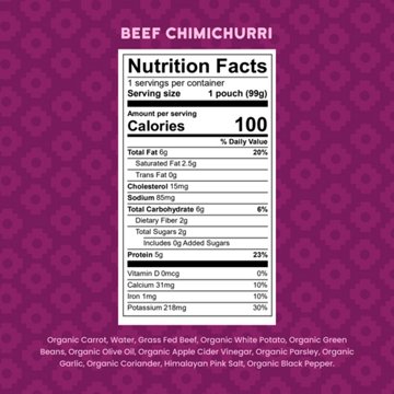Serenity Kids Baby Food Pouch - Grass Fed Beef Chimichurri