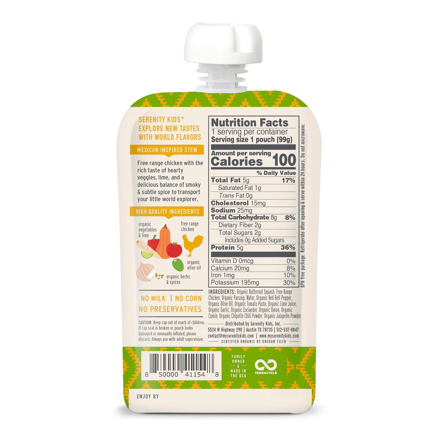 Serenity Kids Baby Food Pouch - Free Range Chicken Mexican Stew; image 2 of 2