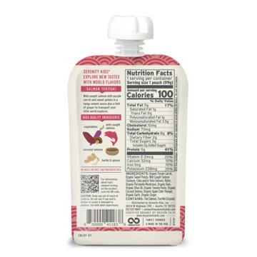 Serenity Kids Baby Food Pouch - Wild Caught Salmon Teriyaki