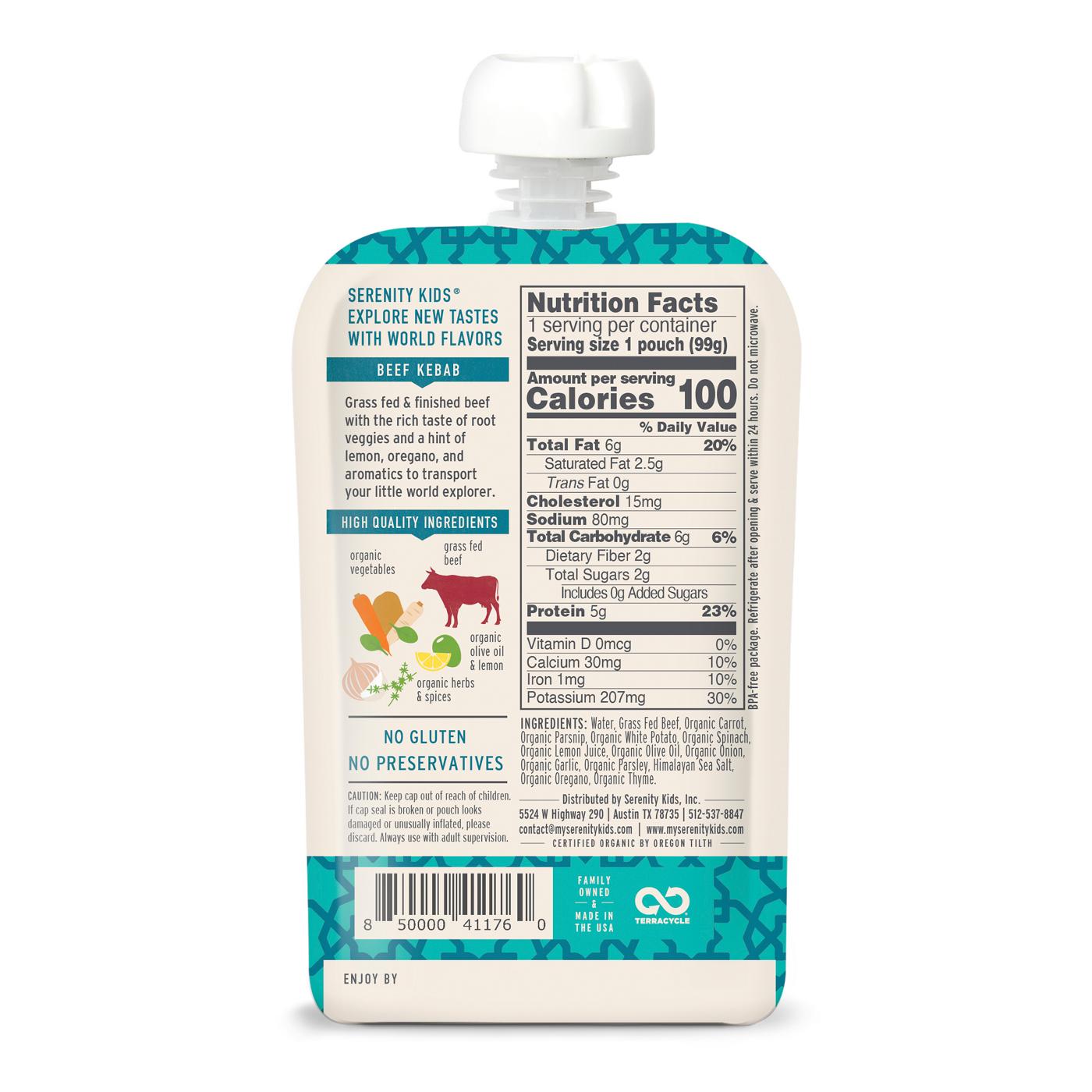 Serenity Kids Baby Food Pouch - Grass Fed Beef Kebab; image 2 of 2
