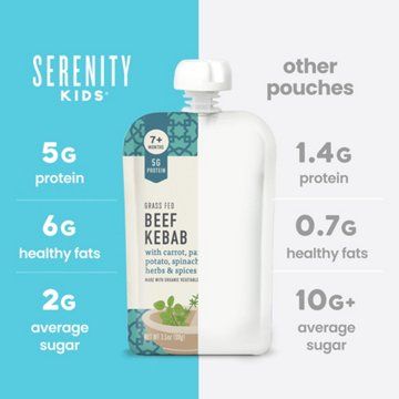 Serenity Kids Baby Food Pouch - Grass Fed Beef Kebab