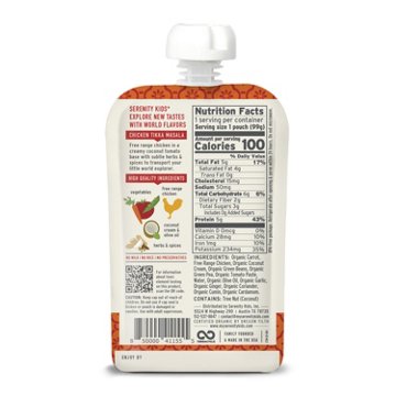 Serenity Kids Baby Food Pouch - Free Range Chicken Tikka Masala