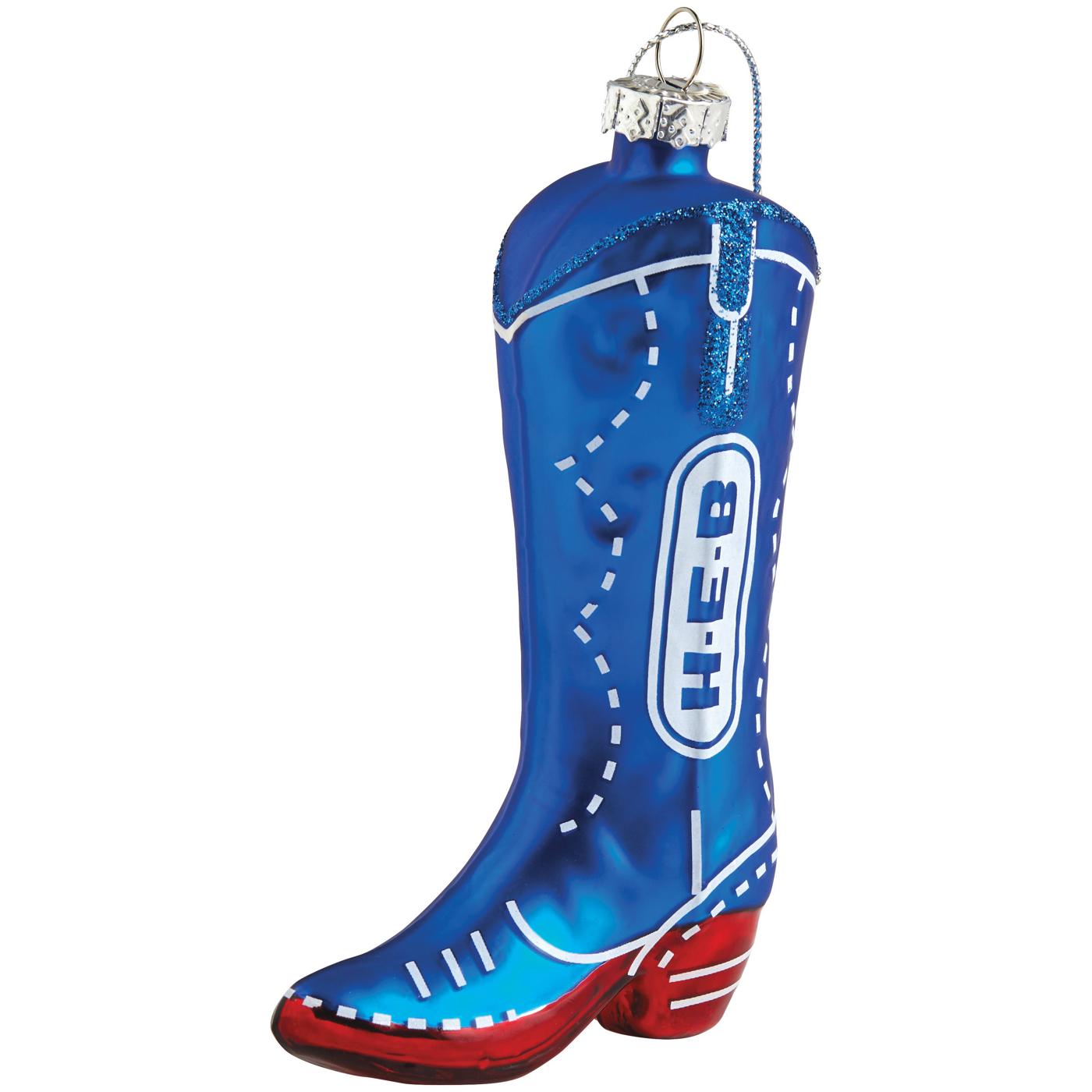 H-E-B Brand Shop Cowboy Boot Christmas Ornament; image 1 of 2