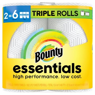 Bounty Essentials Toilet Paper, 2 Triple Rolls