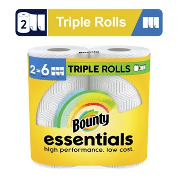 Bounty Essentials Toilet Paper, 2 Triple Rolls