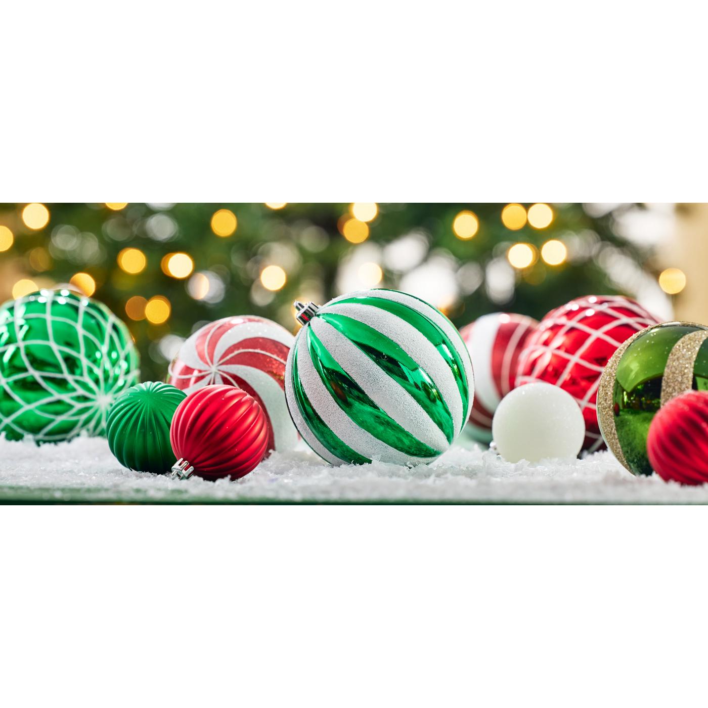 Destination Holiday Shatterproof Christmas Ornaments - Red Green & White; image 2 of 2