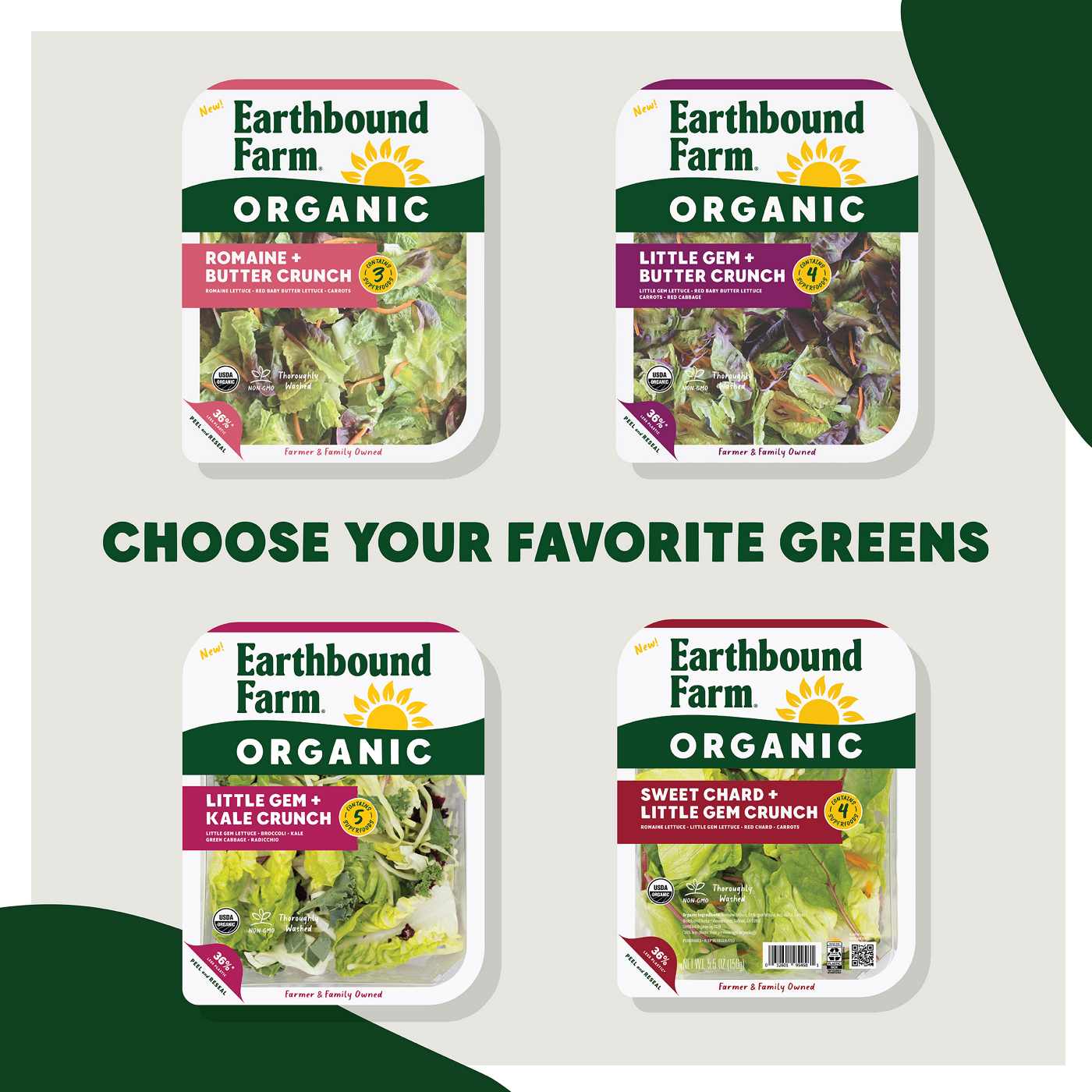Earthbound Farm Organic Sweet Chard & Little Gem Crunch - Shop Lettuce ...