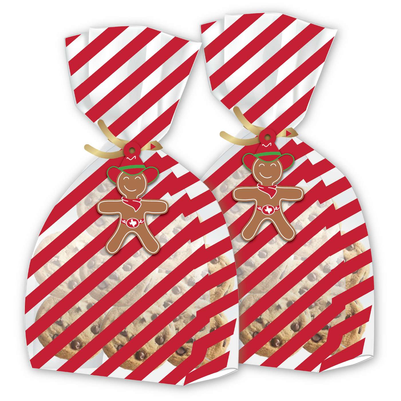 Destination Holiday Christmas Cello Treat Bags - Candy Cane Stripes; image 2 of 2