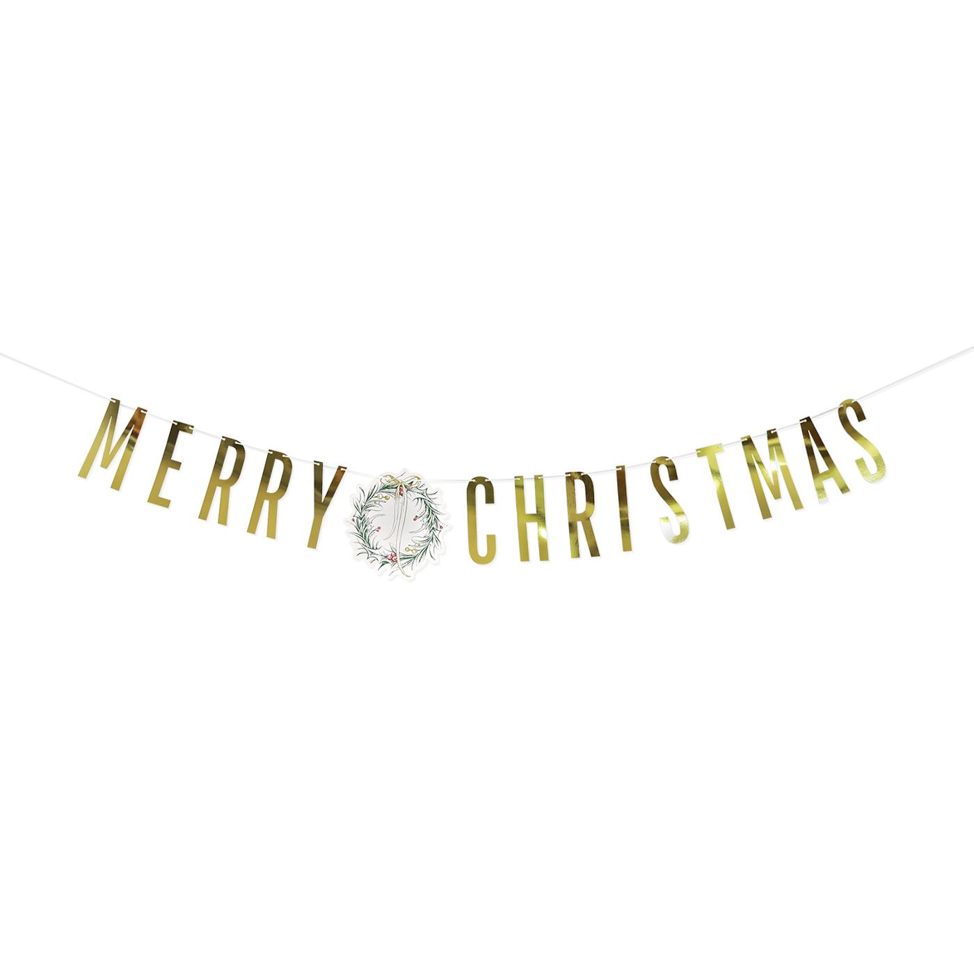 Destination Holiday Gold Merry Christmas Banner; image 2 of 3