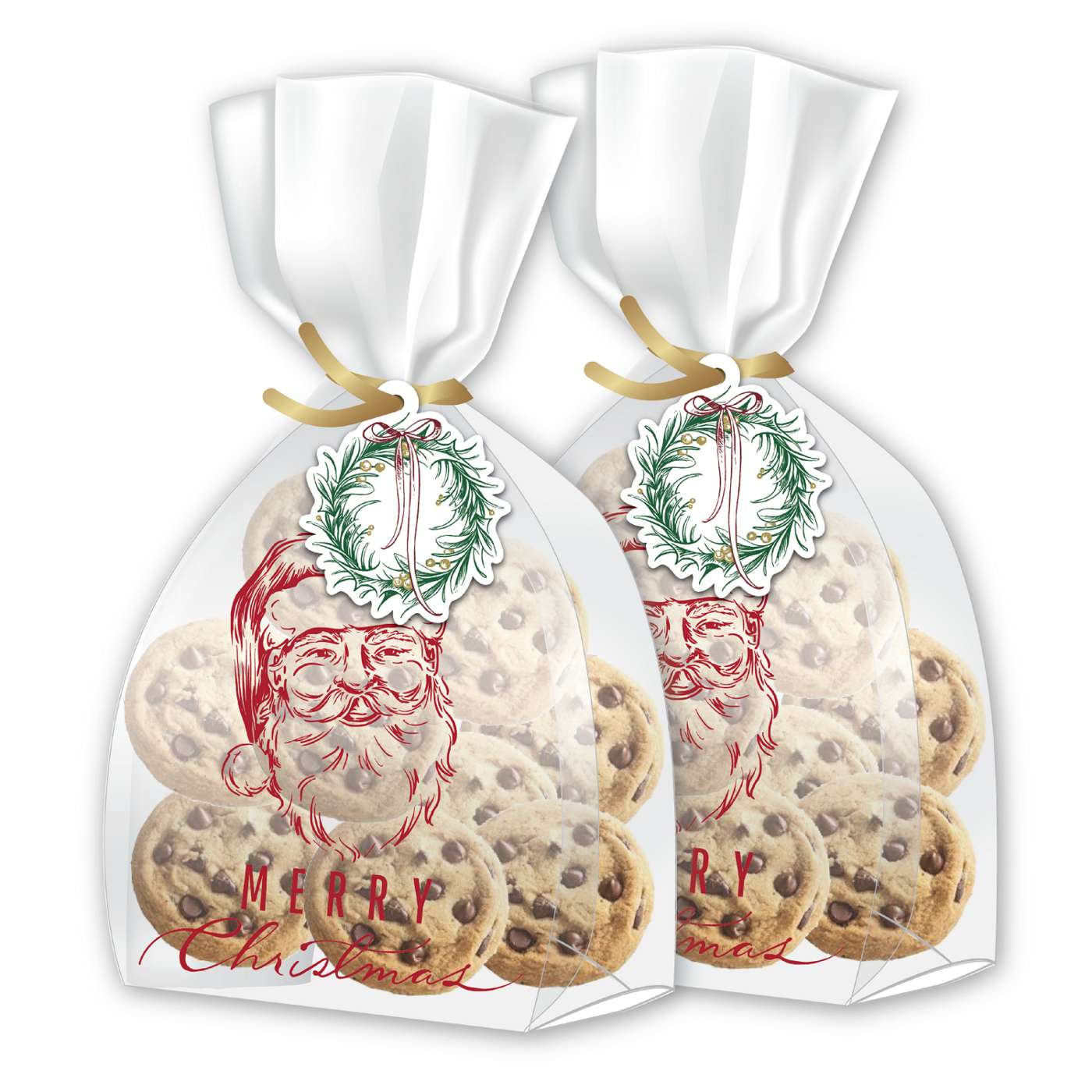 Destination Holiday Cellophane Treat Bags - Santa Merry Christmas; image 2 of 2