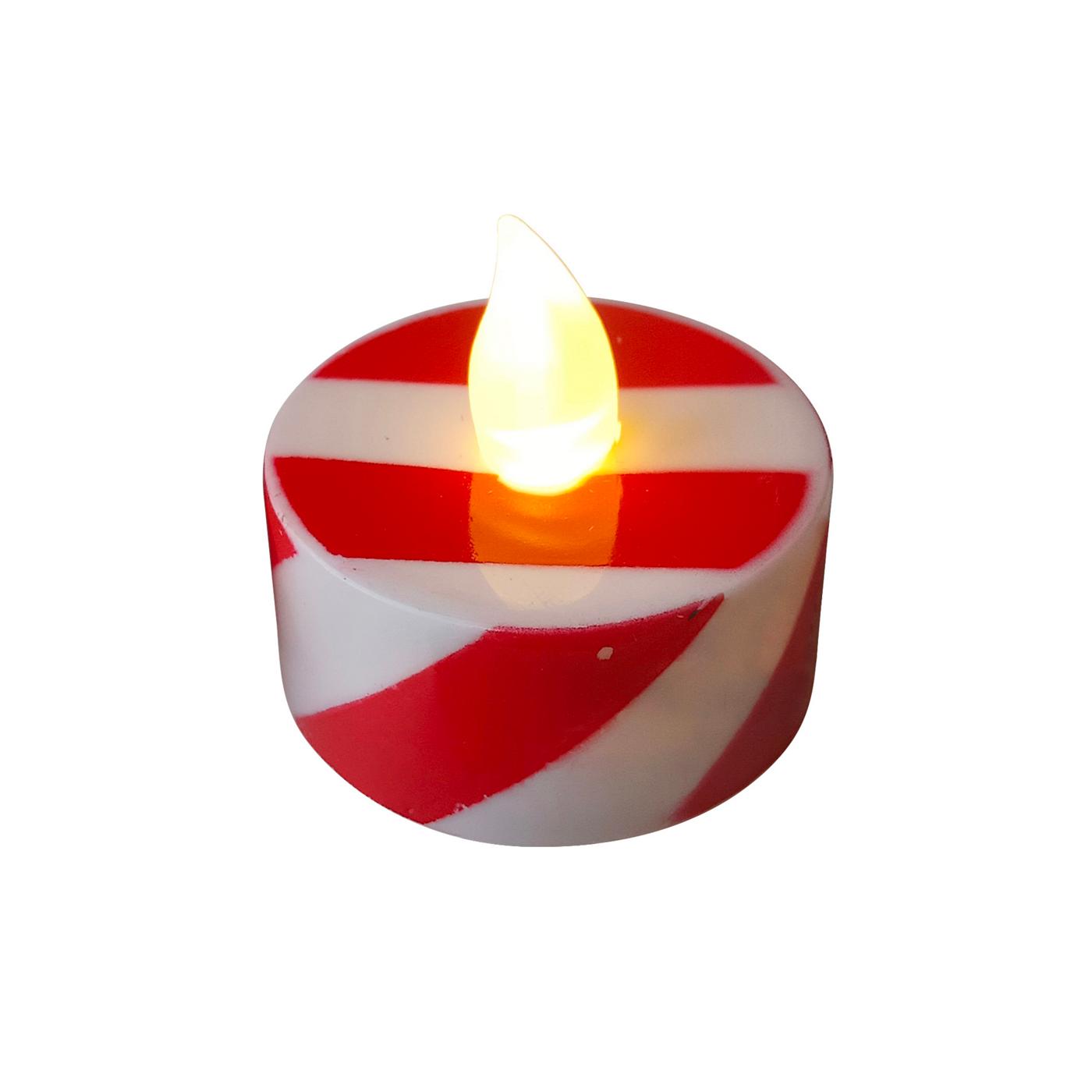 Destination Holiday Candy Cane LED Christmas Tea Lights; image 3 of 4