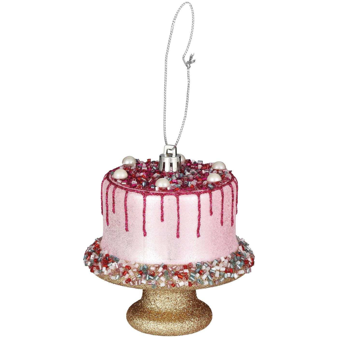 Destination Holiday Pink Frosted Cake Christmas Ornament; image 1 of 2