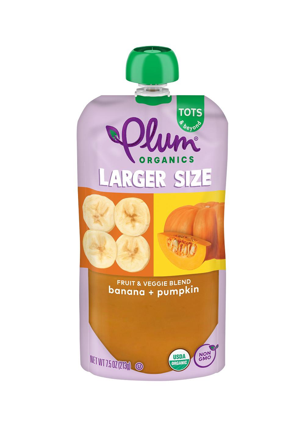 Plum Organics Larger Size Baby Food Pouch Banana Pumpkin