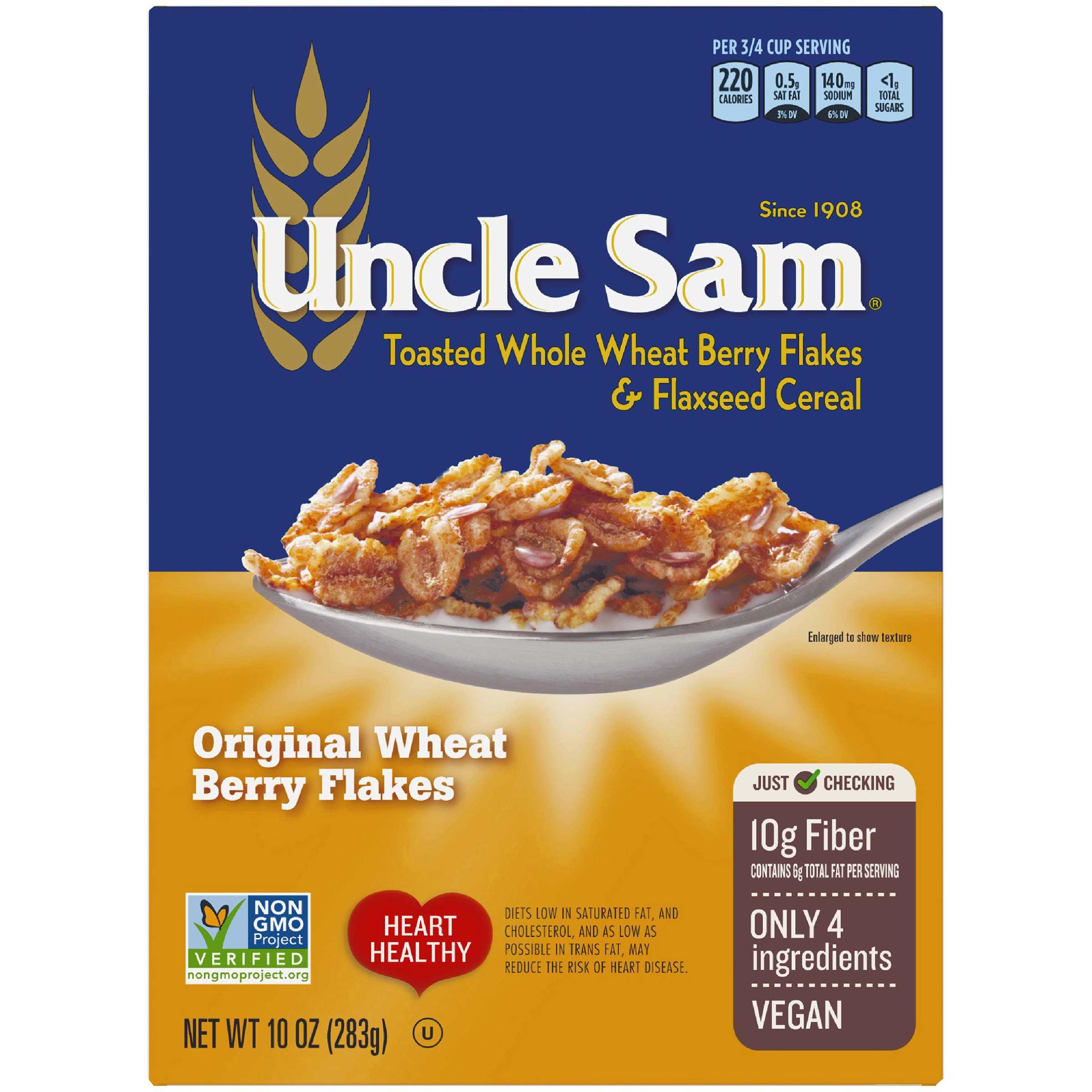 Uncle Sam Wheat Berry Flakes & Flaxseed Cereal Shop Cereal at HEB